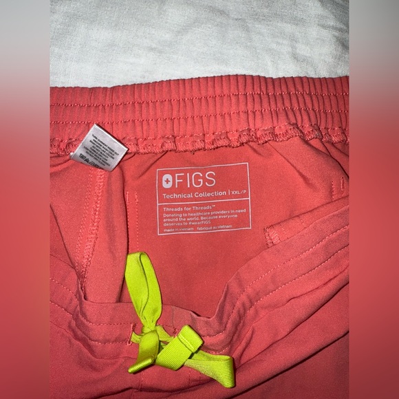 FIGS *LIMITED EDITION* Hot Coral Yola Scrub Pants XXL/P - Picture 4 of 7